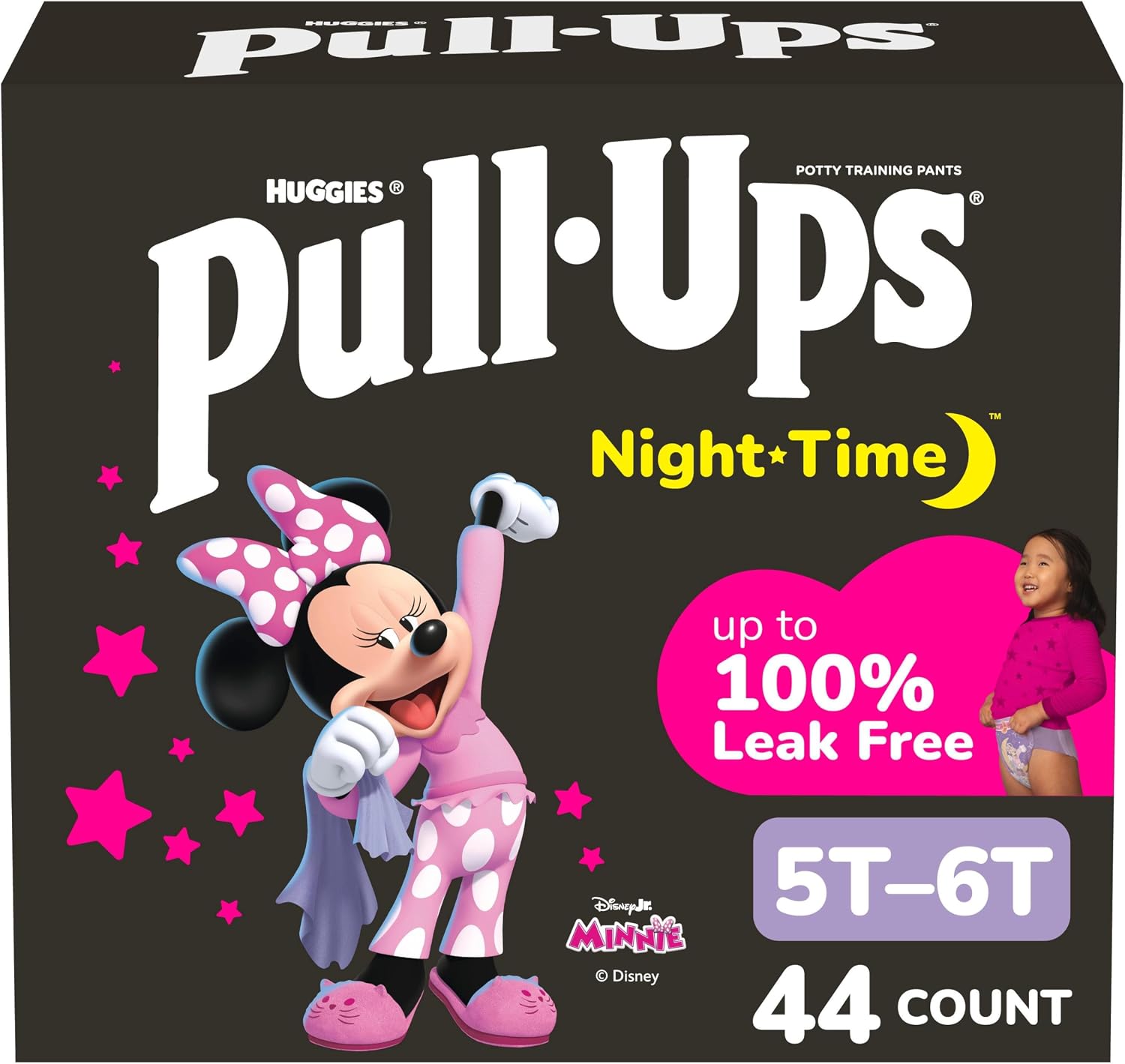 AUCT 23209 - Pull-Ups Girls' Night-Time Potty Training Pants, Size 5T-6T, 44 Count