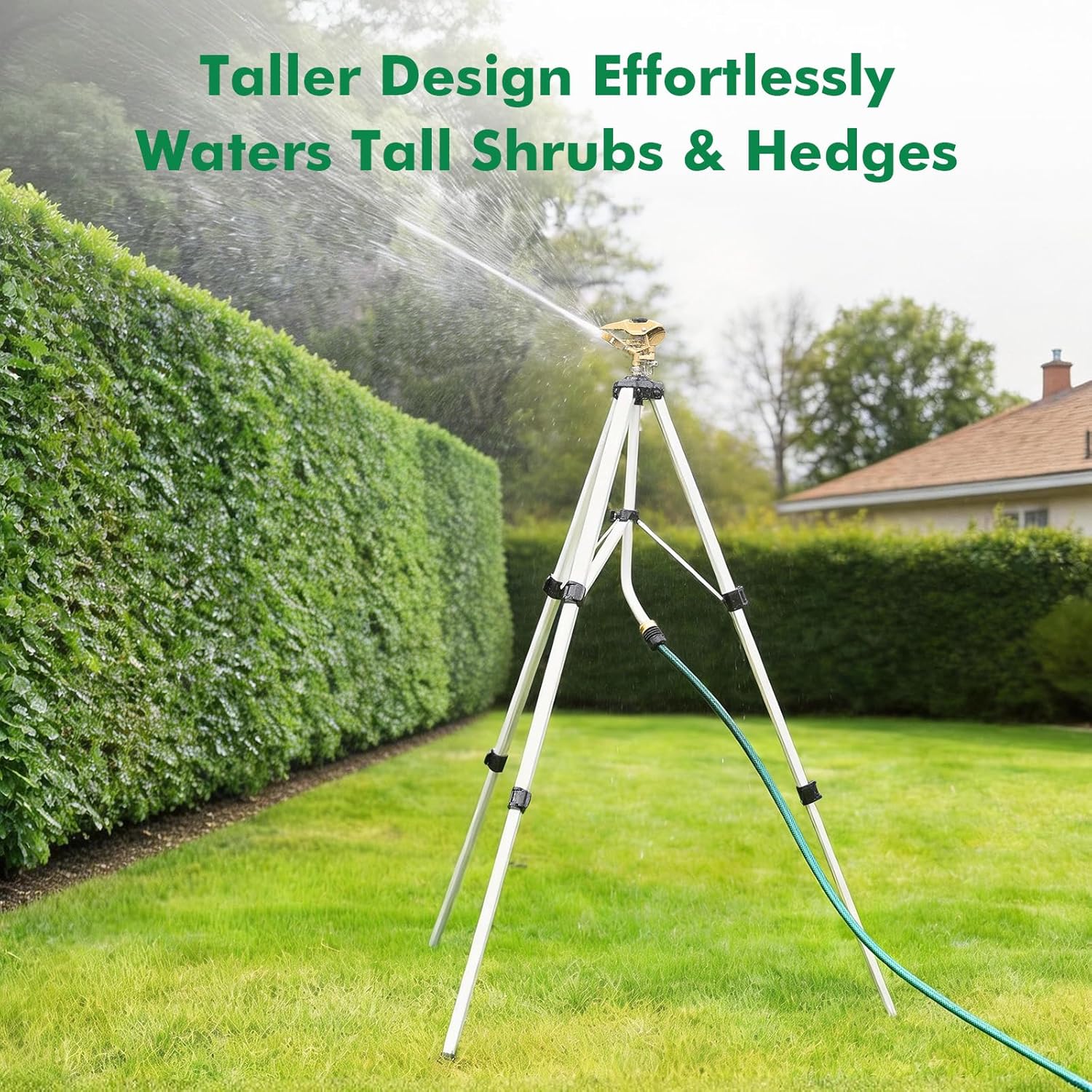 AUCT 23900 - $70 RESTMO Tripod Sprinkler 48" Large Full Metal Impact Sprinklers for Yard - Image 3