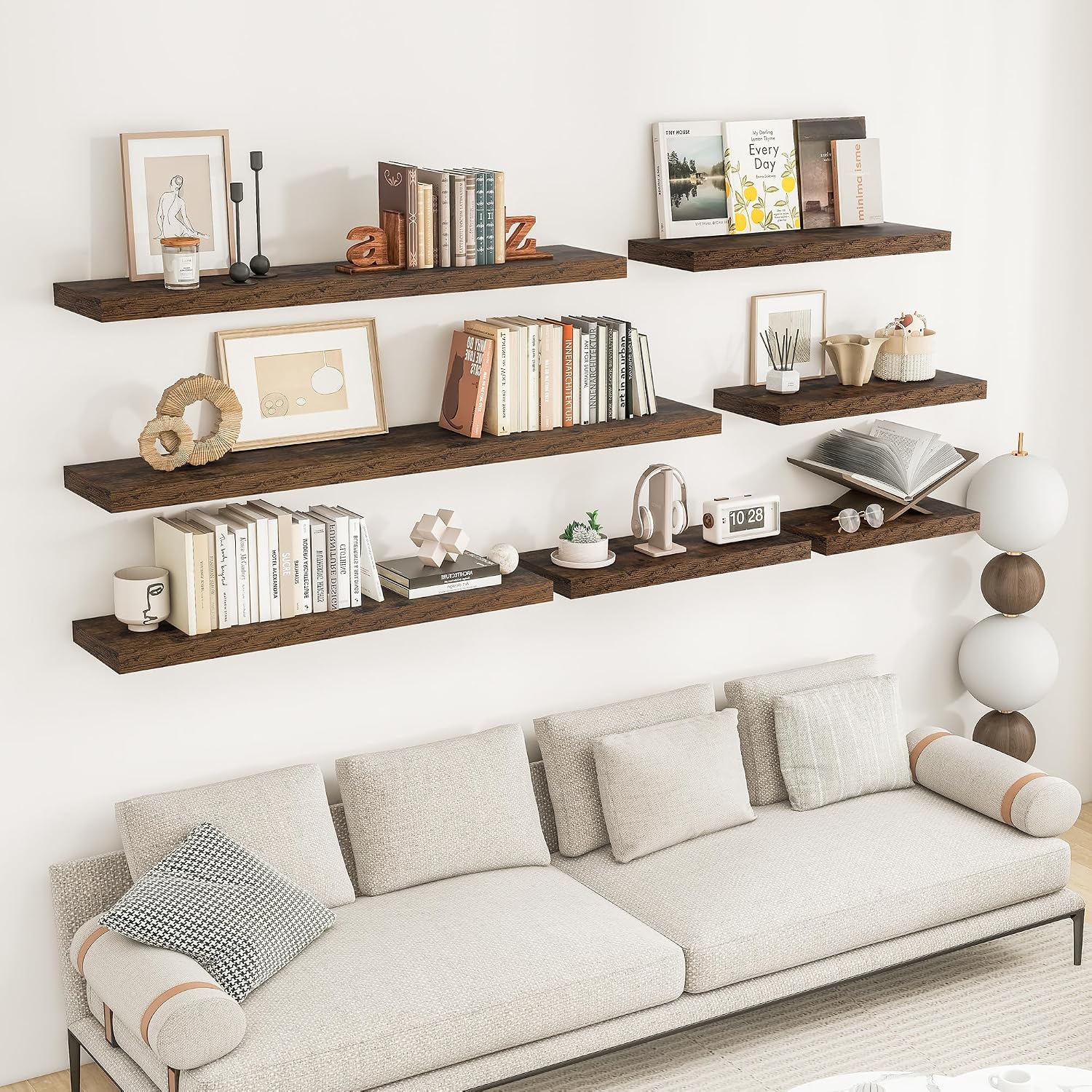 AUCT 24797 - $62 RICHFOCUS Bathroom Floating Shelves for Wall 2Pack|Rustic Brown|32" L - Image 2