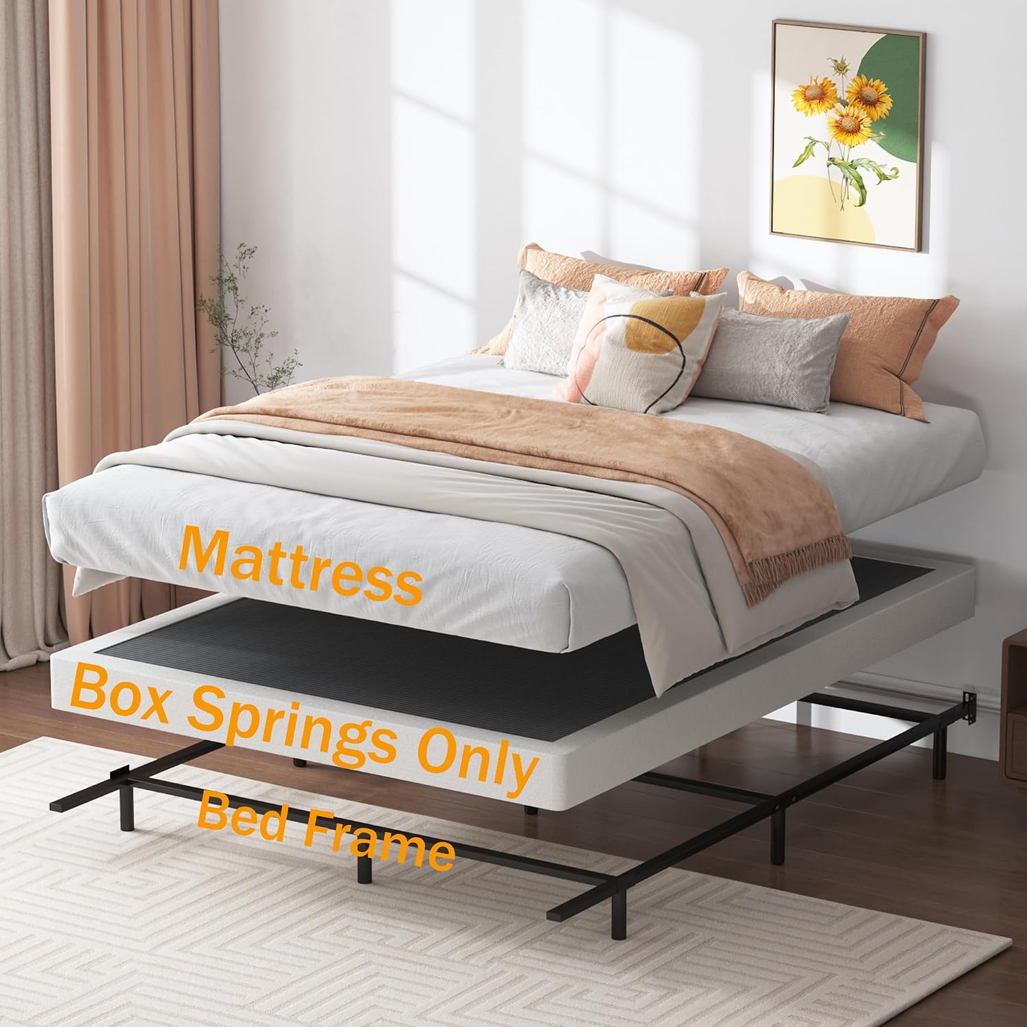 AUCT 22917 - $87 Box Spring Full 5 Inch Low Profile Mattress Foundation with Fabric Cover - Image 3