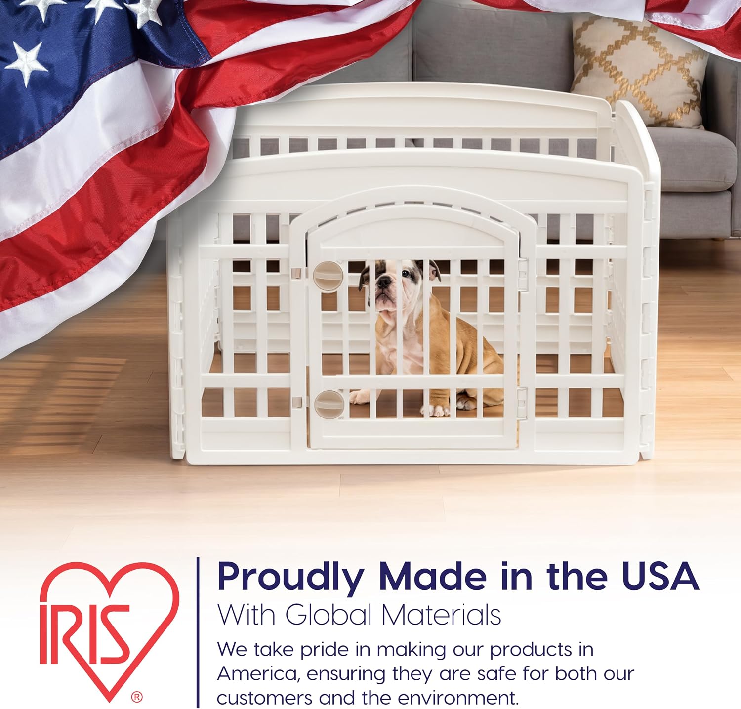 AUCT 22882 - IRIS USA 4-Panel Dog Playpen, Pet Enclosure, White - Image 3