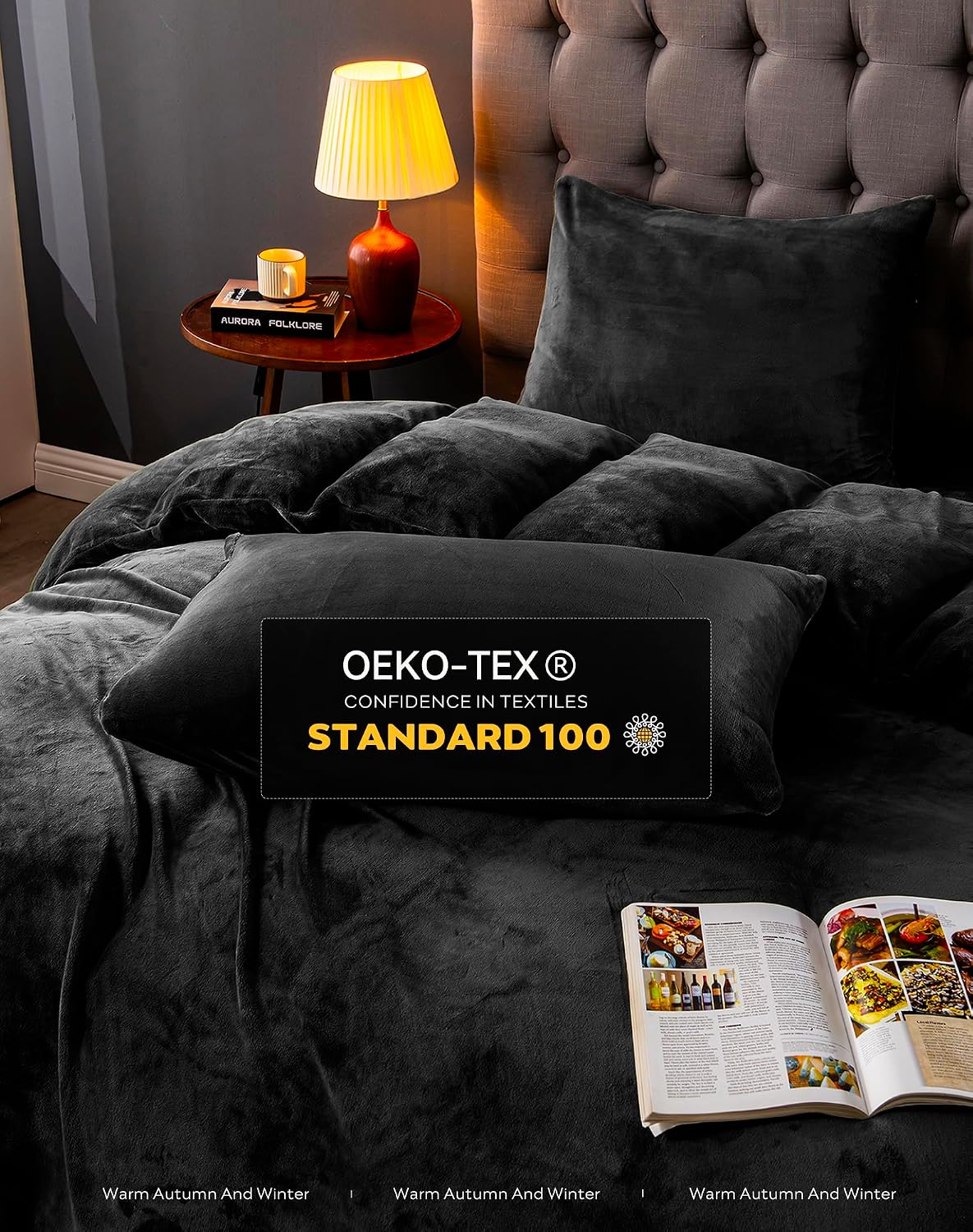 AUCT 22963 - JELLYMONI Velvet Duvet Cover Queen, Ultra Soft Plush 3-Piece Bedding Set - Image 4