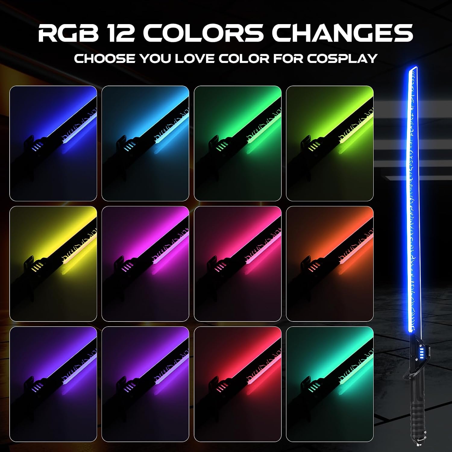 AUCT 23188 - $104 PKSTVB Darksaber Lightsaber, Dueling Dark Saber Motion Control 39 Sets Sound Effects - Image 4