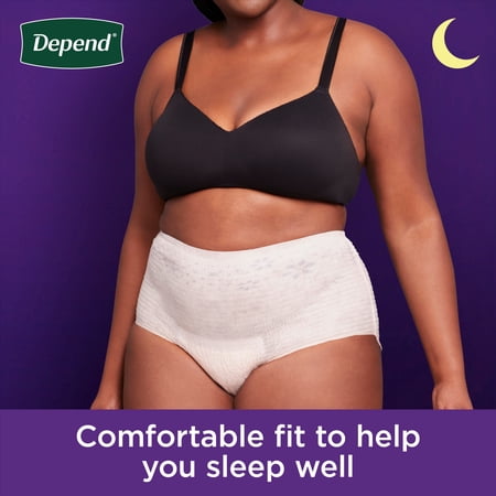 AUCT 24808 - $60 Depend Night Defense Adult Incontinence Underwear for Women, Overnight, M, Blush, 60Ct - Image 4