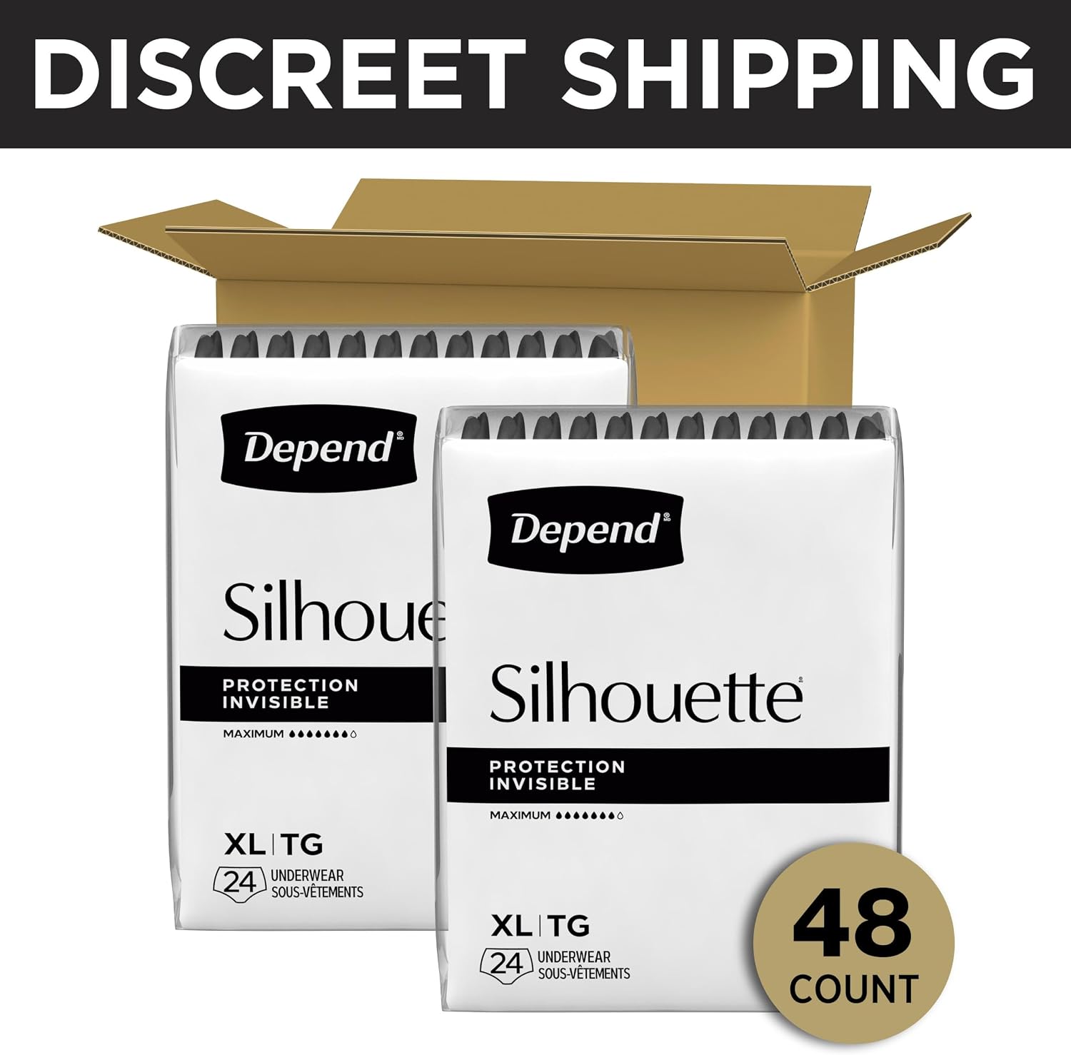 AUCT 24985 - $88 Depend Silhouette Adult Diapers, Incontinence & Postpartum Bladder Leak Underwear for - Image 2