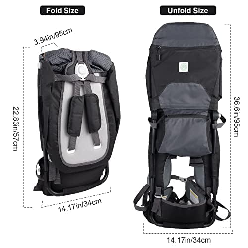 AUCT 23103 - $129 Baby Backpack Carrier, Safe Toddler Hiking Backpack Carrier Camping Child Carriers wi - Image 4