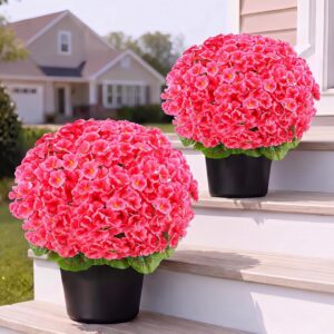 AUCT 24897 - $61 2 Pack 20" Artificial Geraniums Flowers Outdoor Decoration, Faux Geraniums Bush Potted