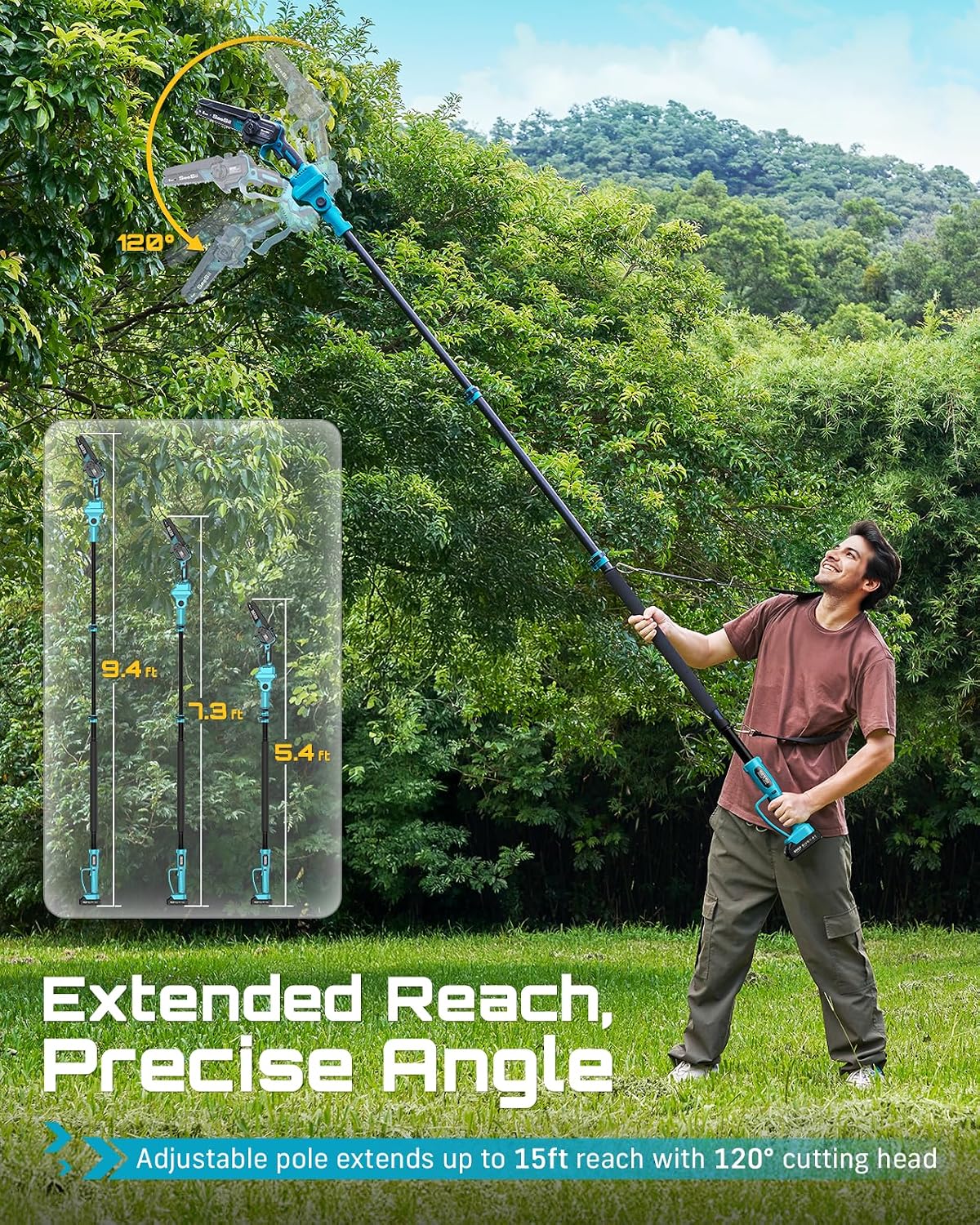 AUCT 23230 - $90 SEESII 2-in-1 Electric Pole Saws for Tree Trimming - Image 3
