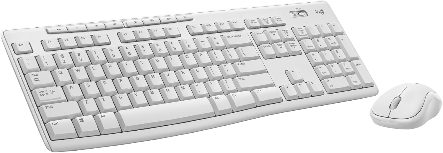 AUCT 23166 - Logitech MK270 Full Size Wireless Keyboard and Mouse Combo - Off White