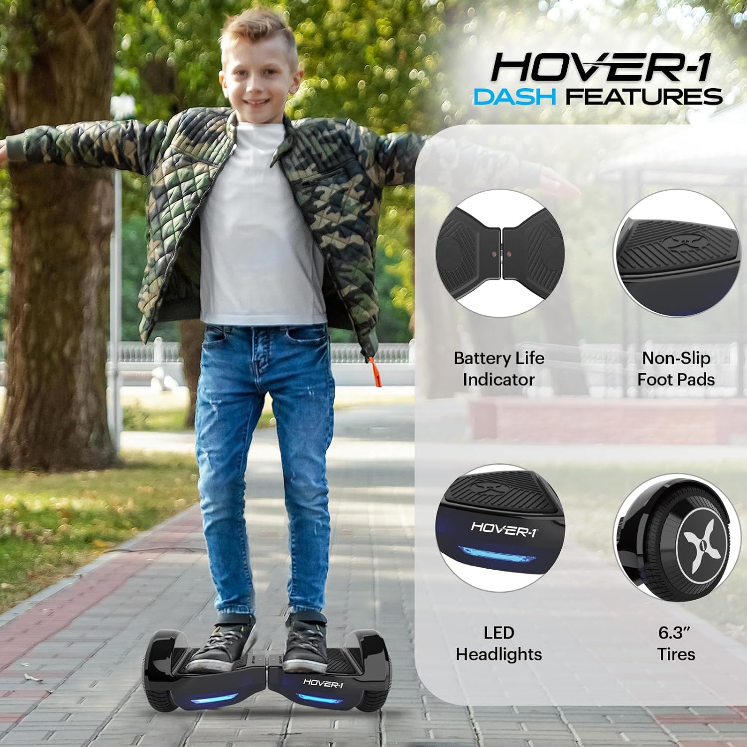 AUCT 24918 - $165 Hover-1 Dash Self Balancing Scooter with 5 mph Max Speed, Dual 75W Motors, 6.3" Tires - Image 3