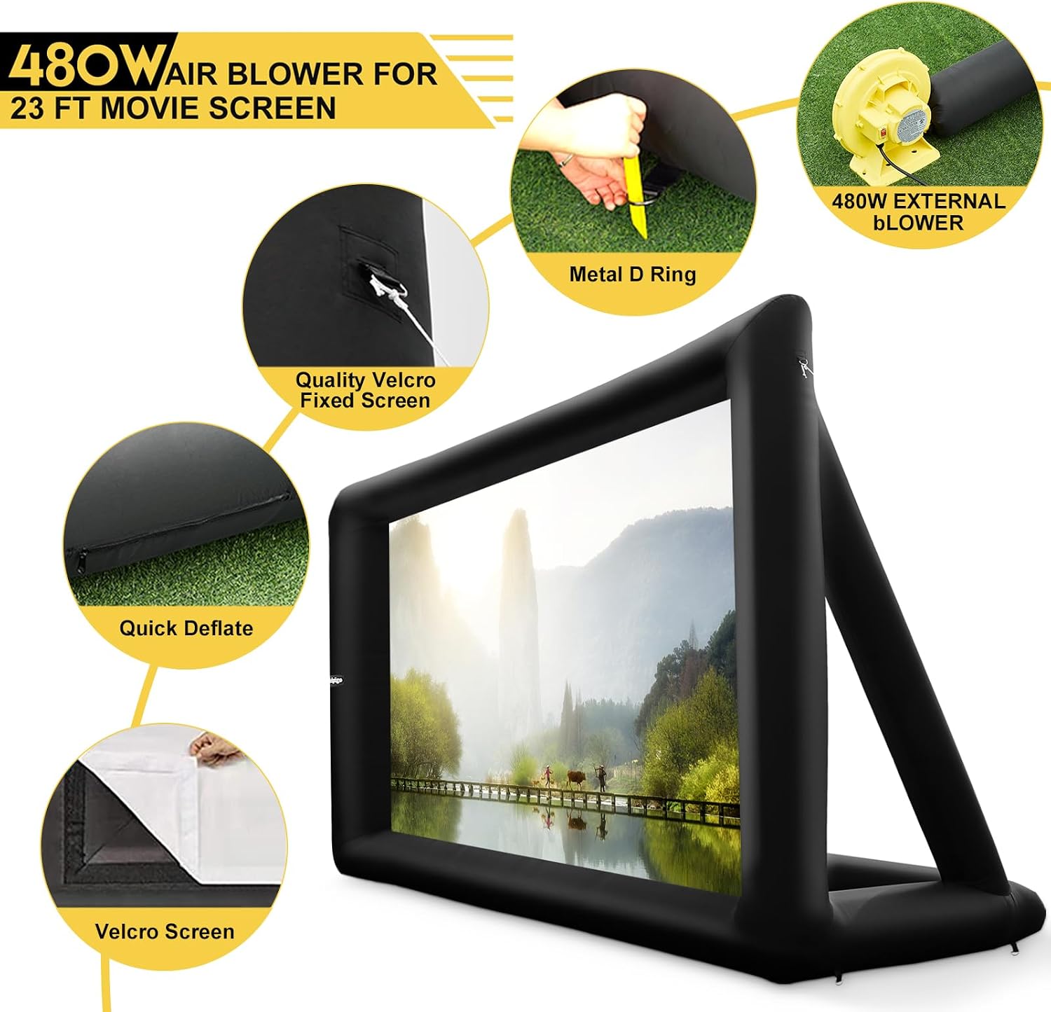 AUCT 24843 - $220 23FT Inflatable Projector Movie Screen for Outdoor Projection - Image 4