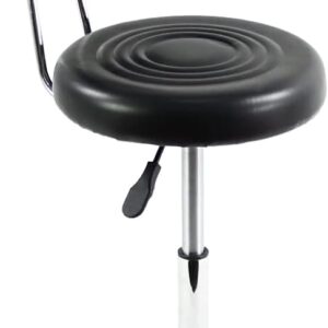 AUCT 24802 - FURWOO Black PU Leather Swivel Salon Chair Mini Barber Shop Stool with Backrest for Manicu
