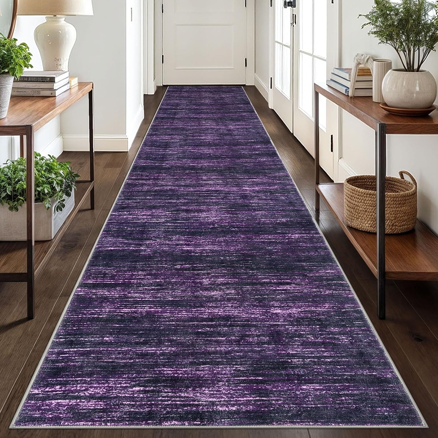 AUCT 24925 - $65 2.6x18 Washable Runner Rug, Non Slip Area Rug for Hallway Kitchen