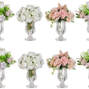 AUCT 23231 - $97 Glassseam Pedestal Vases Bulk, 12Pcs Small Glass Vases for Centerpieces