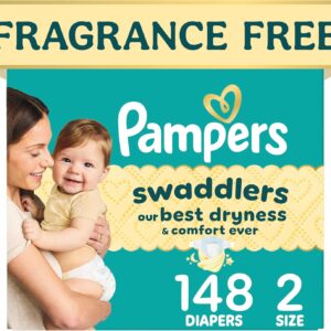AUCT 23212 - Swaddlers Diapers, Size 2 (10-22 lbs), 148 Count, Fragrance Free, Hypoallergenic, Absorben