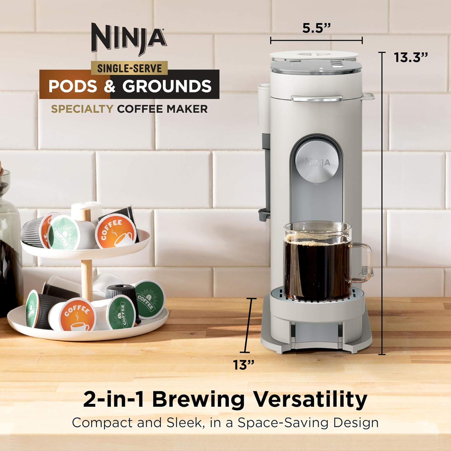 AUCT 23301 - $59 Ninja Single Serve Coffee Maker - Combo Machine, K-Cup Pods and Grounds - Image 2