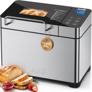 AUCT 24961 - $94 KBS Pro 710W 2.2LB Bread Maker, Stainless Steel 17-in-1 Smart Bread Machine with Healt