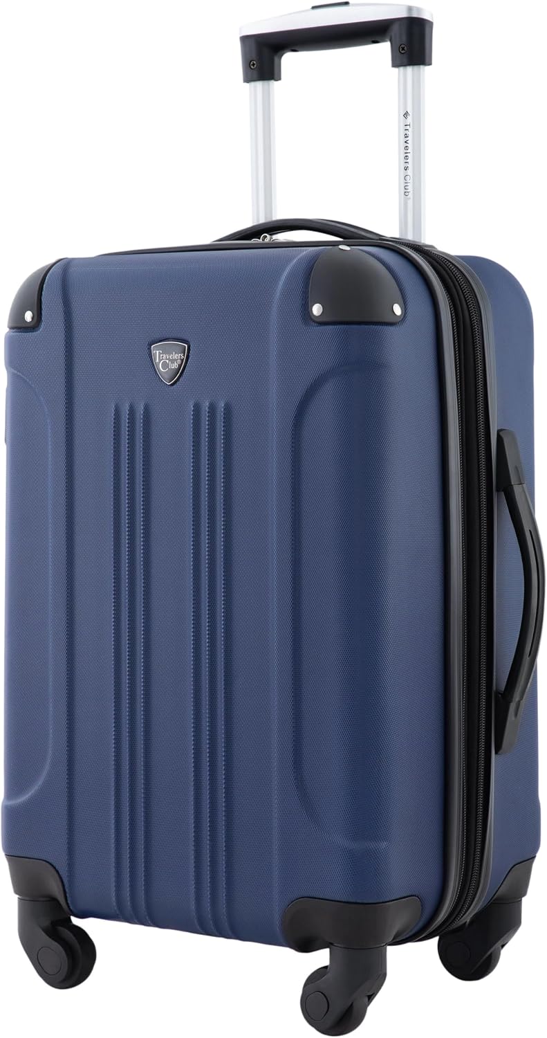 AUCT 23207 - $59 Travelers Club Chicago Hardside Expandable Spinner Luggage, Navy Blue, 22" Carry-On - Image 3