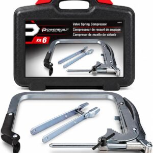 AUCT 23185 - $65 Powerbuilt Valve Spring Compressor Kit, Remove Coil Springs, Cylinder Heads, T-Handle,