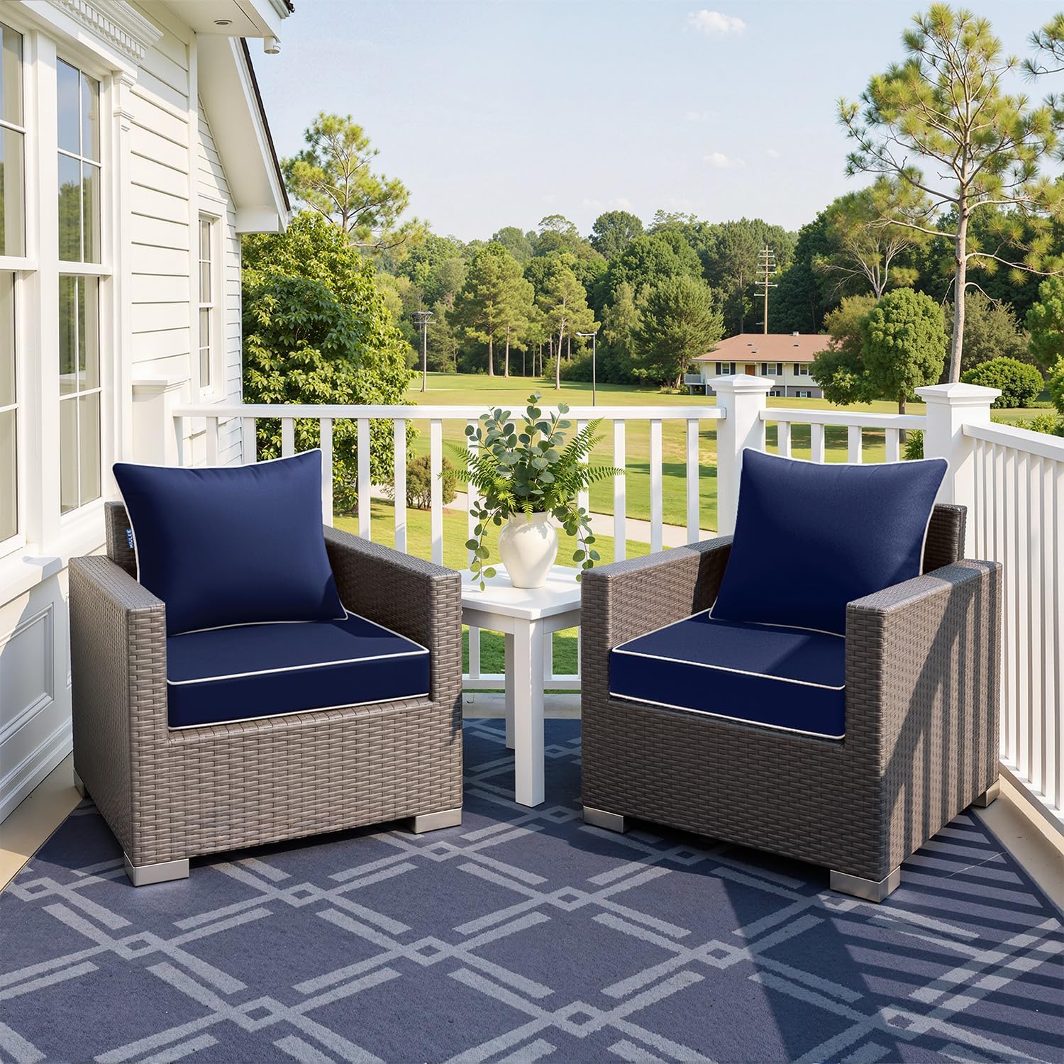AUCT 23172 - MIULEE Navy Outdoor Seat Cushion 24x24 Inch Waterproof Cushion - Image 2
