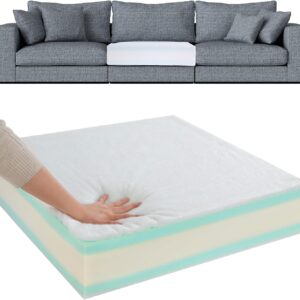 AUCT 23113 - HOMBYS Memory Foam Couch Cushion Replacement, High Density Upholstery Foam Wrapped with Me