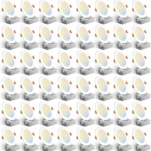 AUCT 24800 - $256 Amico 48 Pack 6 Inch LED Recessed Lighting, Canless Wafer Downlight, White