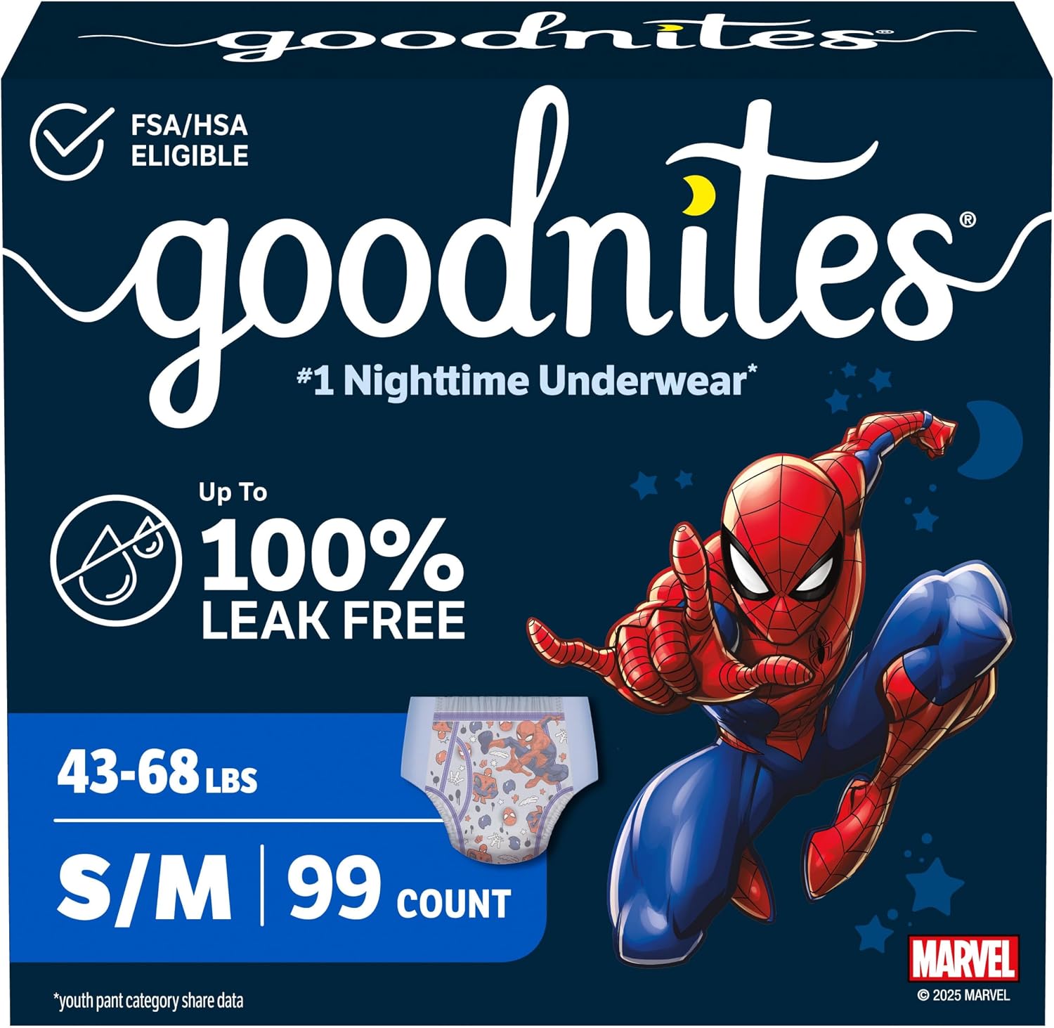AUCT 23192 - $65 GoodNites Boys Nighttime Underwear, Size S/M, 99 Ct, 3 Packs of 33