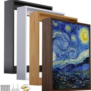 AUCT 24817 - 20x30 Inch Canvas Floater Frame for 1 1.25" Deep Canvas, Dark Brown