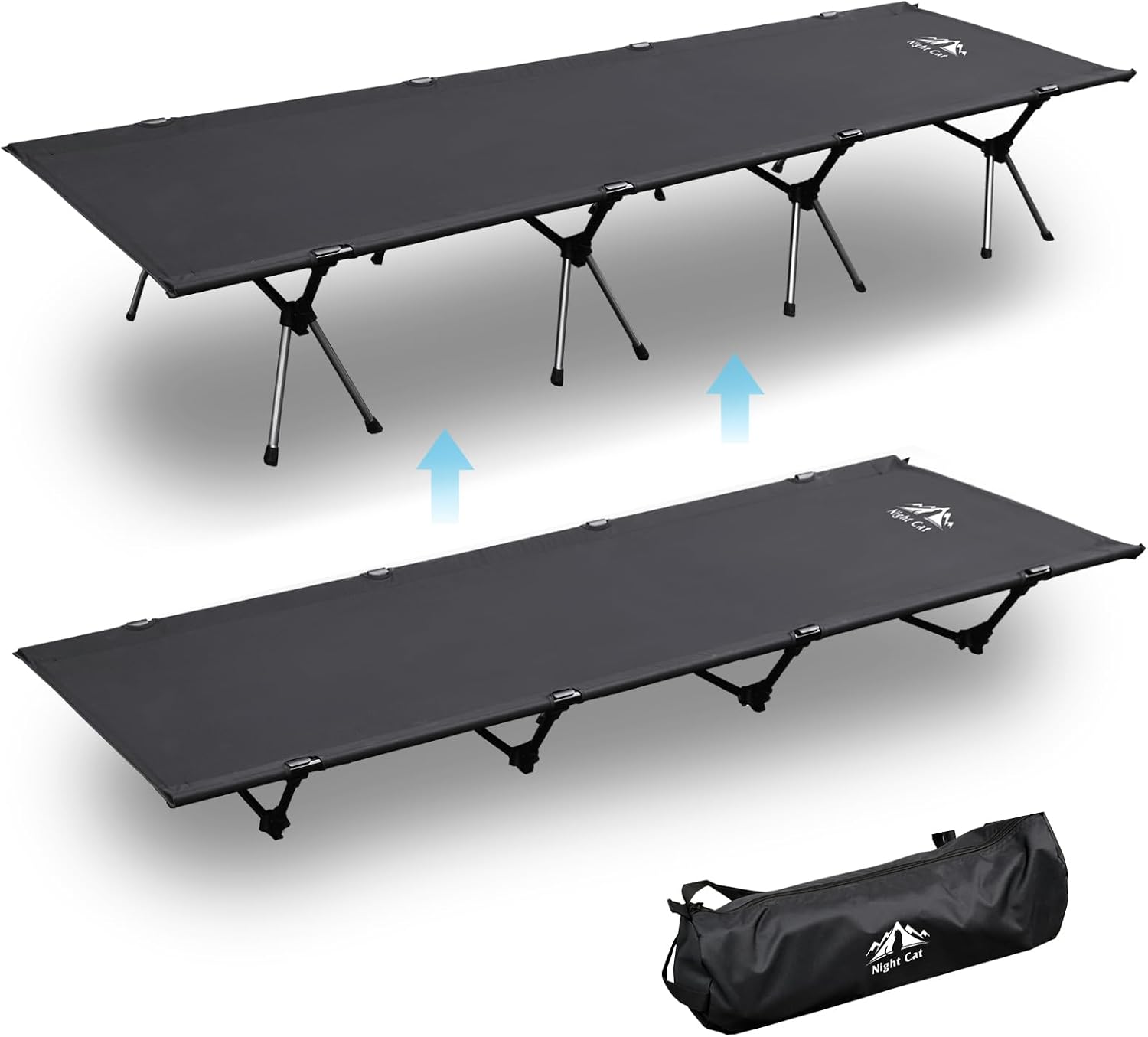 AUCT 23081 - $90 Night Cat Camping Cot Bed - Portable Folding Sleeping Cots for Adults 1-Person Outdoor