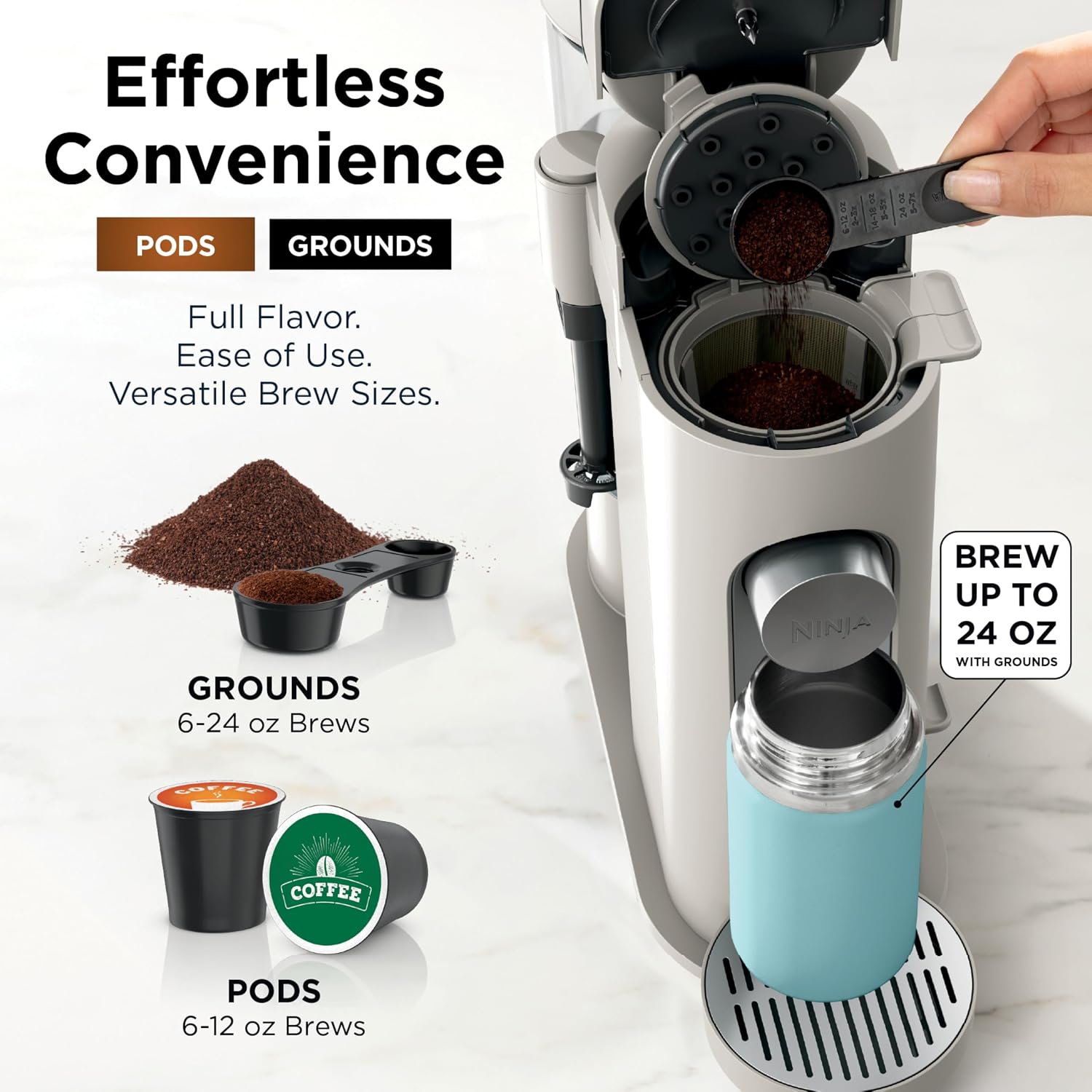 AUCT 23301 - $59 Ninja Single Serve Coffee Maker - Combo Machine, K-Cup Pods and Grounds - Image 3