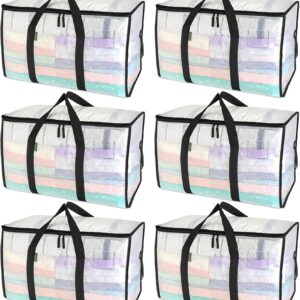 AUCT 23086 - BALEINE 6-Pack Oversized Moving Bags with Reinforced Handles, Heavy-Duty Storage Tote for