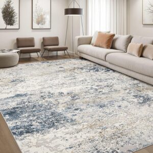 AUCT 22735 - $130 DMOYEST Area Rug Living Room Rugs 8x10 Washable Abstract Beige Blue Carpet