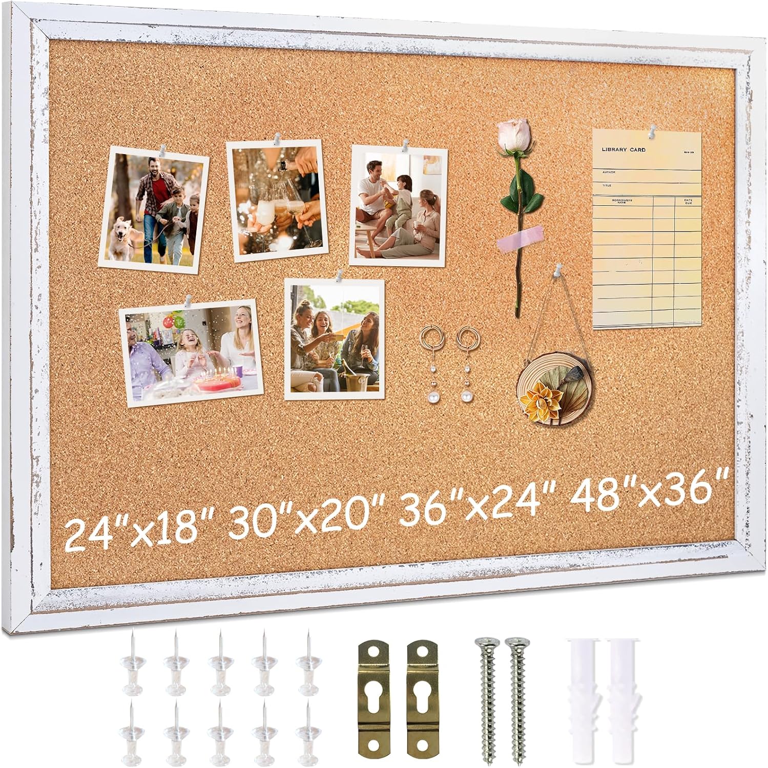 AUCT 22923 - DOLLAR BOSS 24" x 18" Rustic White Cork Board