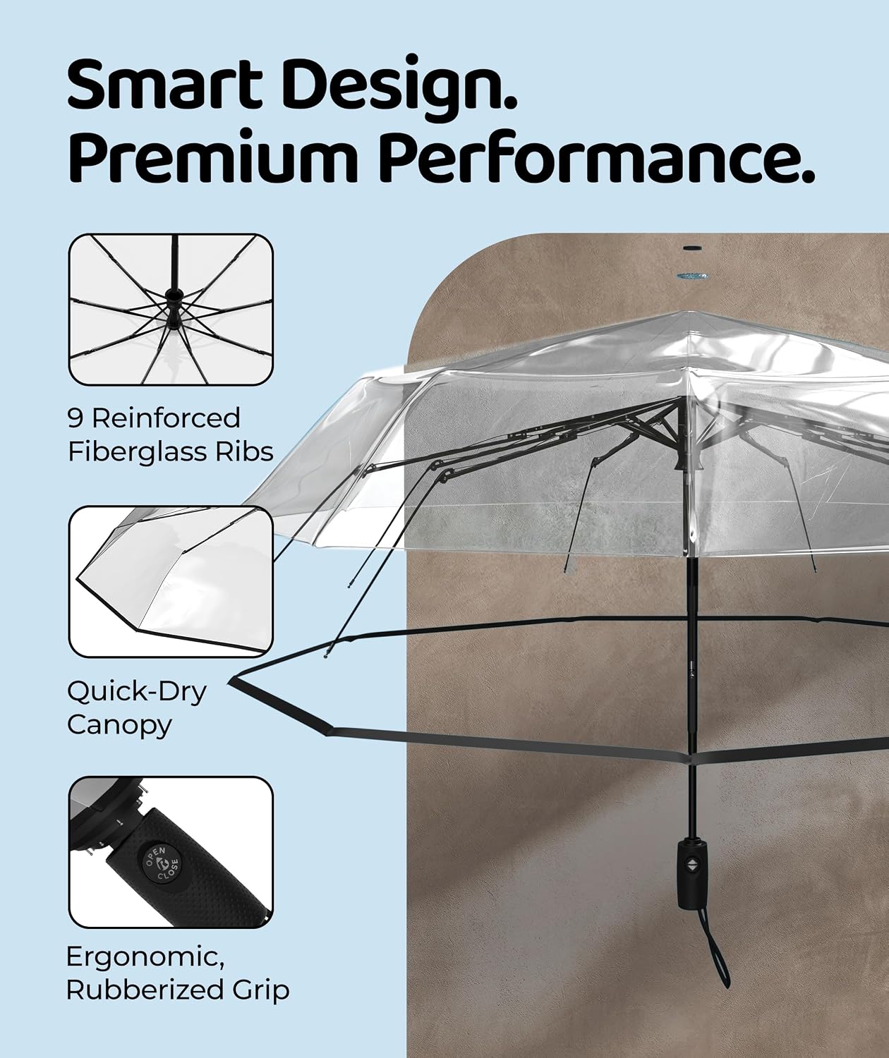 AUCT 23291 - Repel Windproof Travel Umbrella - Compact & Withstands Winds up to 100MPH, Strongest Premi - Image 3