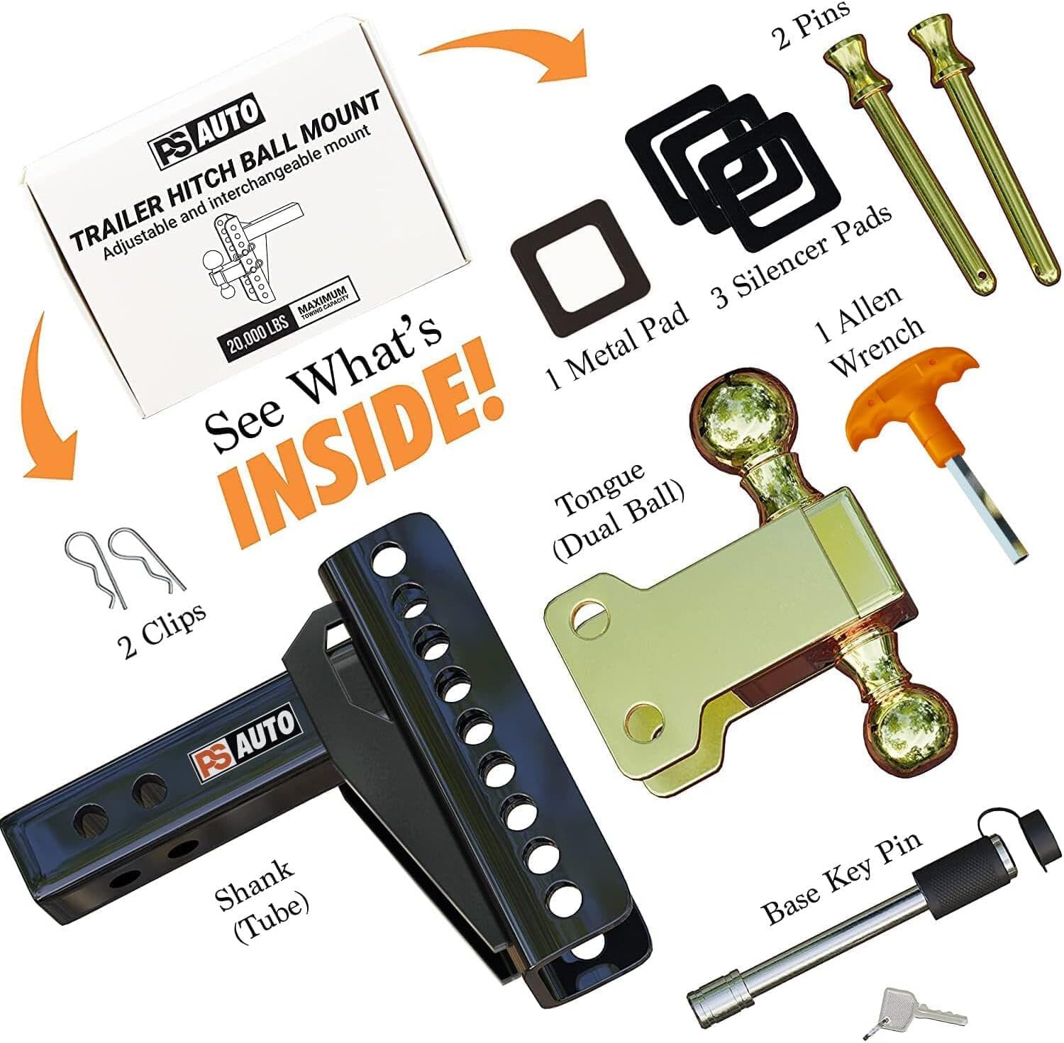 AUCT 22807 - $99 Adjustable Gooseneck Drawbar Trailer Hitch - 20,000 LBS, Fits 2 and 2-5/16 Inch Balls, - Image 2