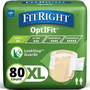 AUCT 24927 - $75 FitRight Adult Diapers, Extra+ Heavy Absorbency, XL (Waist Size 56in-64in), 80 Count,