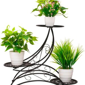 AUCT 23006 - Metal 3 Tier Plant Stand Flower Pot Holder Potted Plant Stand Indoor Outdoor Display Rack