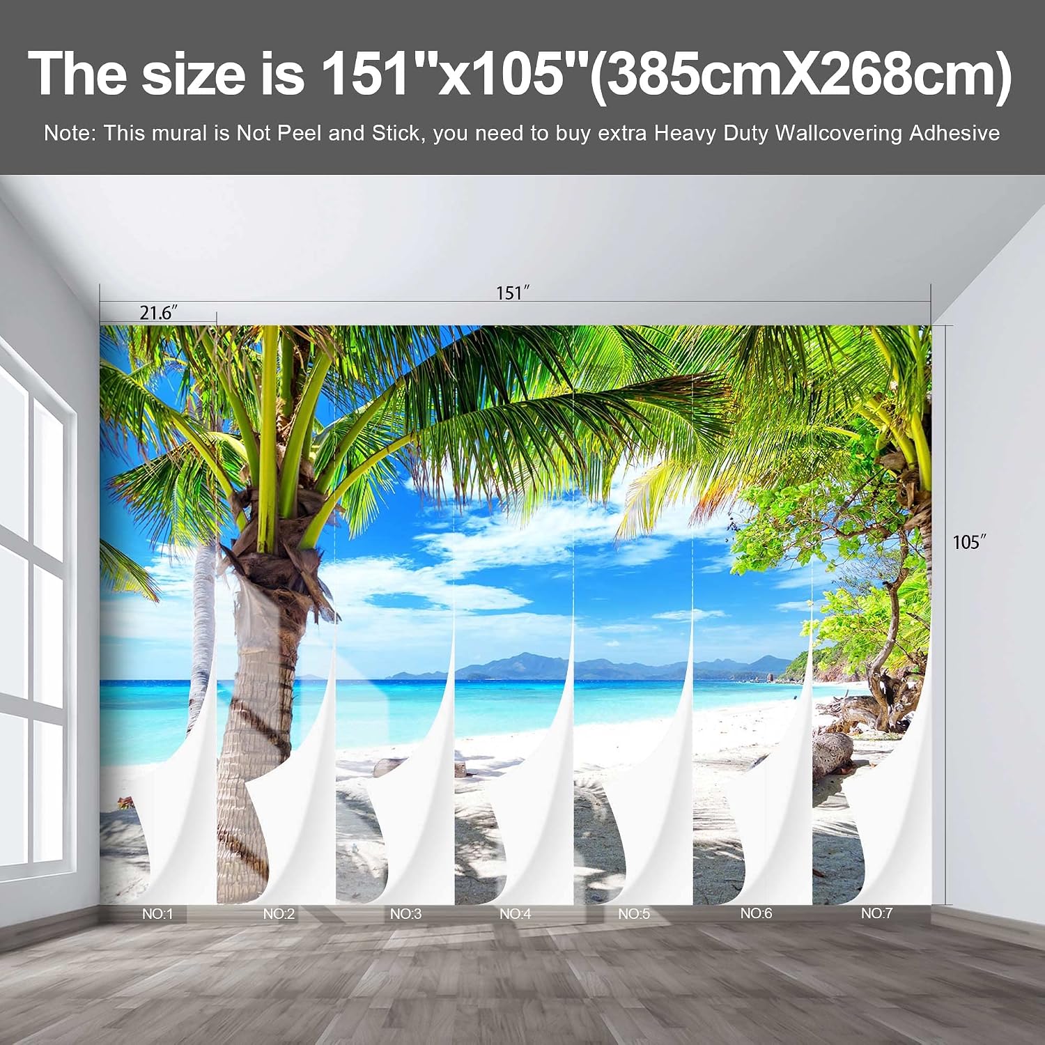 AUCT 25351 – $130 Beach Mural Ocean Backgrounds Coastal Beachy ...