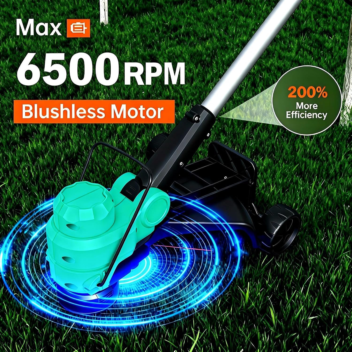 AUCT 23261 - $55 Garvee String Trimmer Cordless - Weed Wacker Battery Powered Electric Weed Trimmer wit - Image 4
