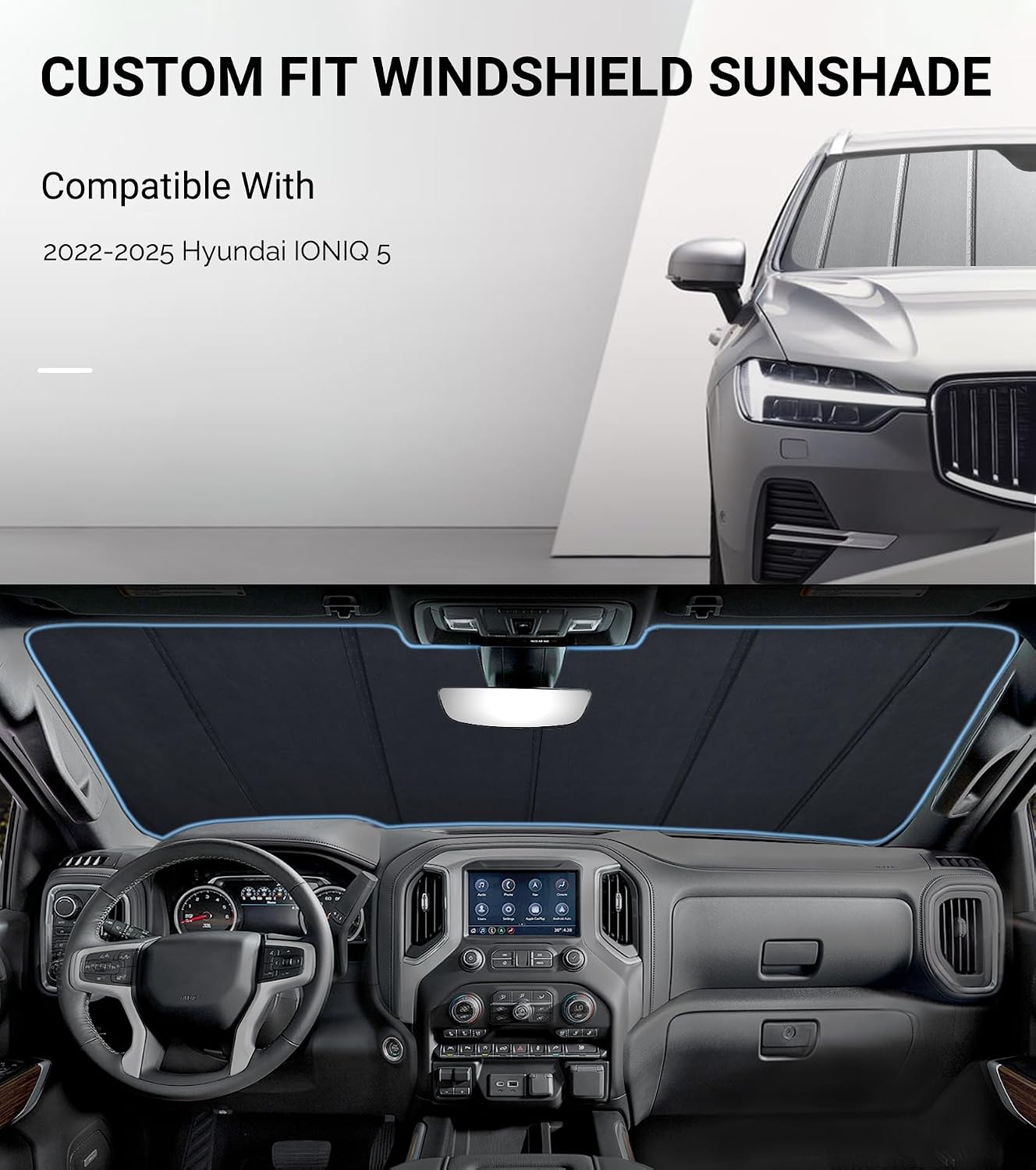 AUCT 24794 - Pigenius Custom Fit Windshield Sunshade for Hyundai Ioniq 5 2022-2025 EV Crossover NE, NOT - Image 2