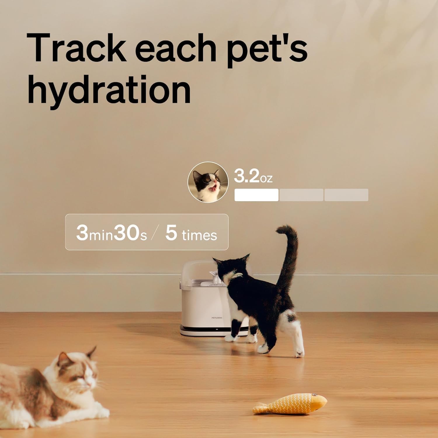AUCT 23168 - $70 PETLIBRO Cats Water Fountain for Multi Cats, Cat Fountain with RFID Recognition Each P - Image 2