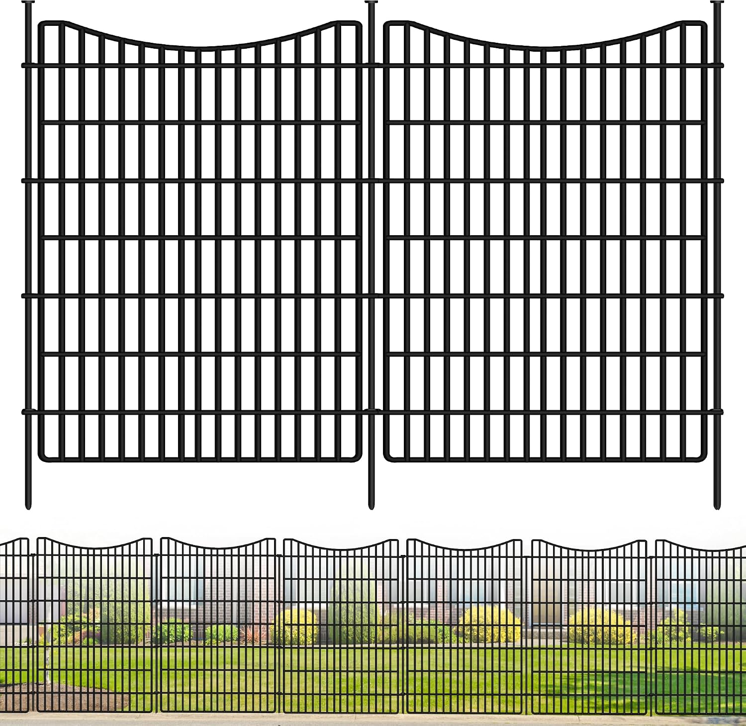 AUCT 24857 - $90 10 Panels No Dig Dog Fence Outdoor for Yard, 48 in (H) x 23.6 ft (L) Animal Barrier Fe