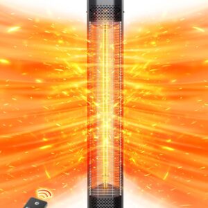 AUCT 24859 - $180 VAGKRI 42" 1500W Electric Outdoor Infrared Heater with Remote, 9 Heat Levels, 24H Tim