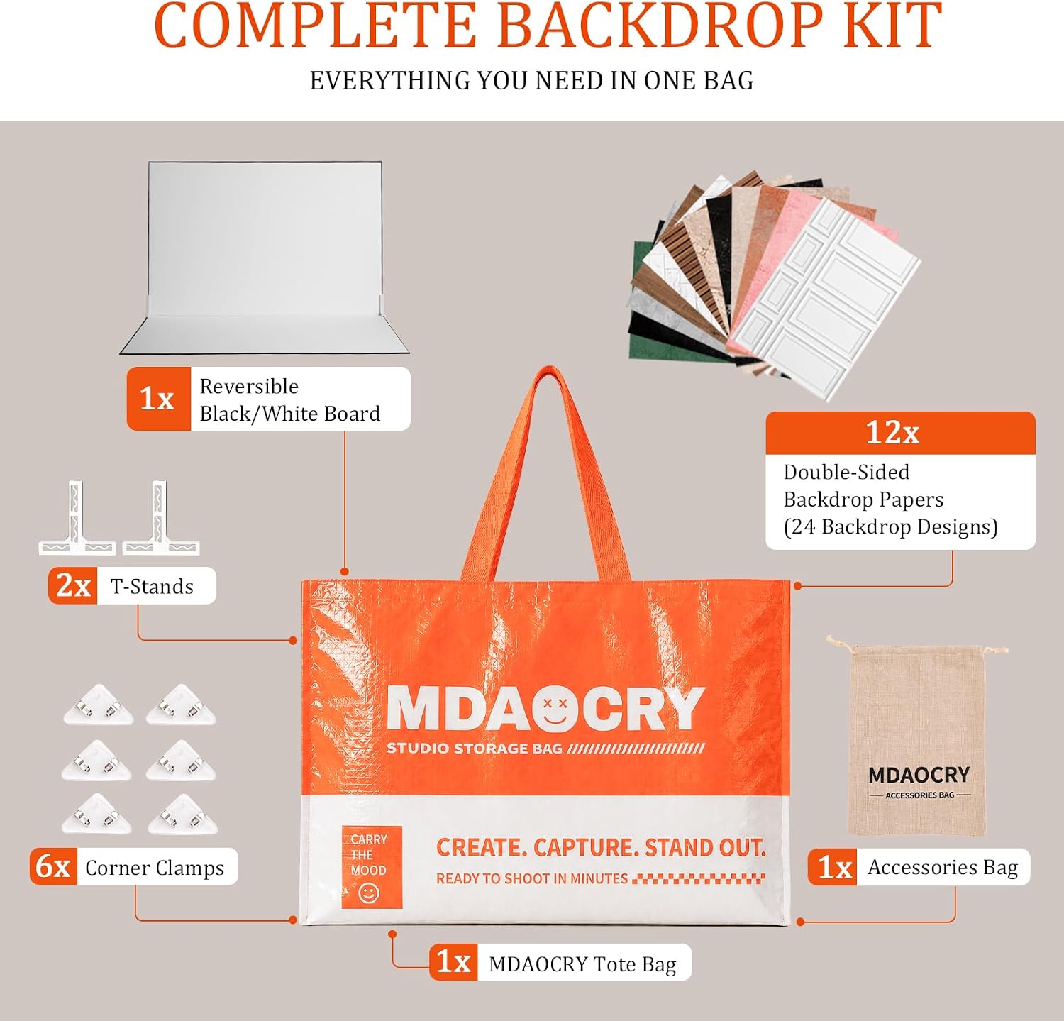 AUCT 23003 - $76 23 x 35 in Product Photography Backdrops, 12 Sheets, 24 Patterns - Image 3