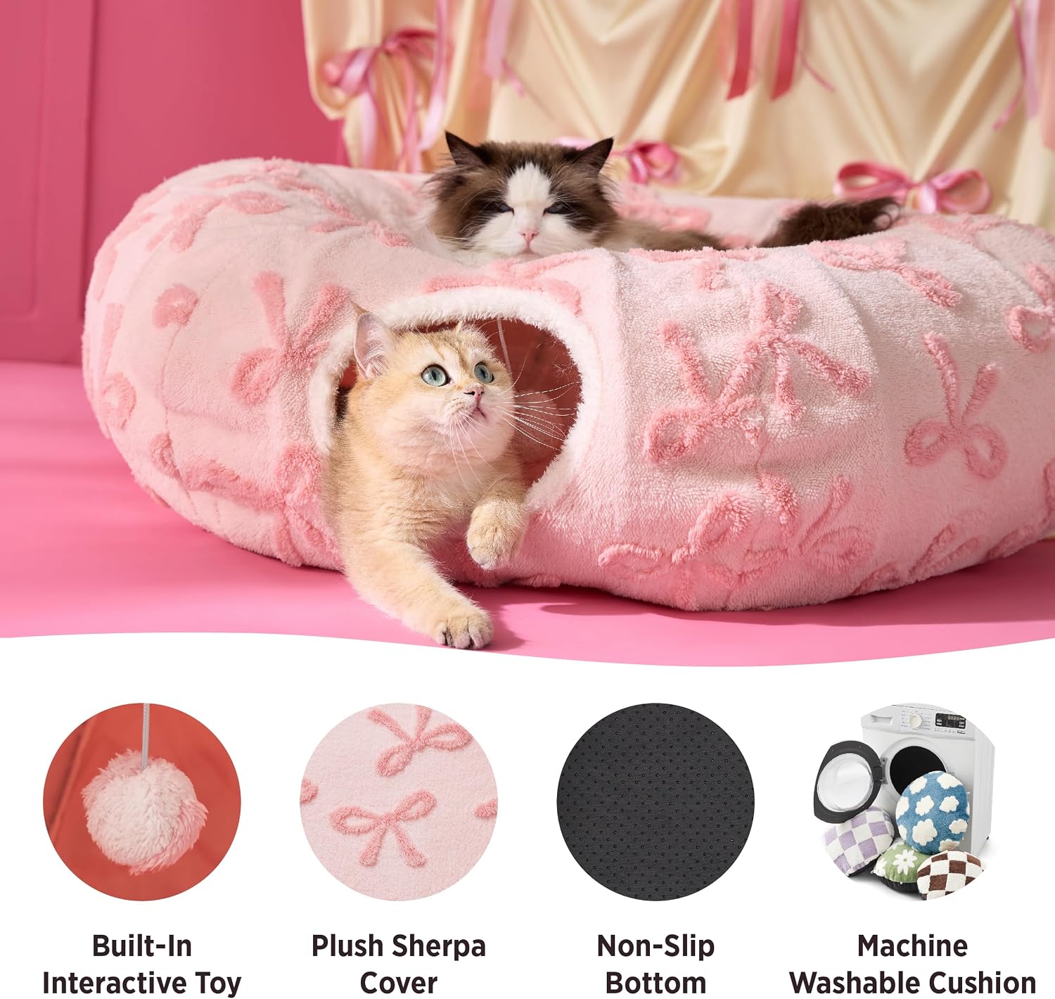 AUCT 24019 - $54 Lesure Donut Cute Jacquard Large Cat Tunnel Bed Kitten Toys for Dog Bunny - Image 3