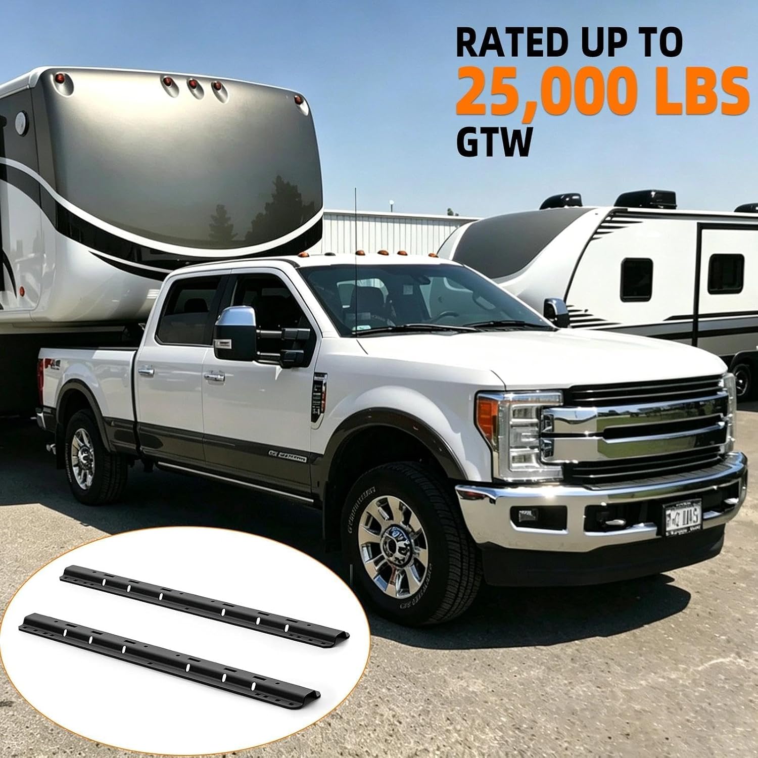 AUCT 24765 - $123 5th Wheel Hitch Rails, Heavy Duty Fifth Wheel Hitch Mount 25000 LBS - Image 4