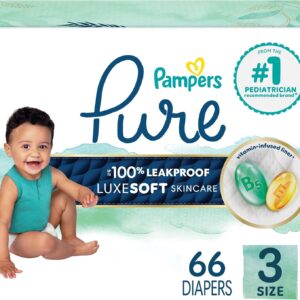 AUCT 23268 - Pampers Pure Baby Diapers, Size 3 (16-28 lbs), 66