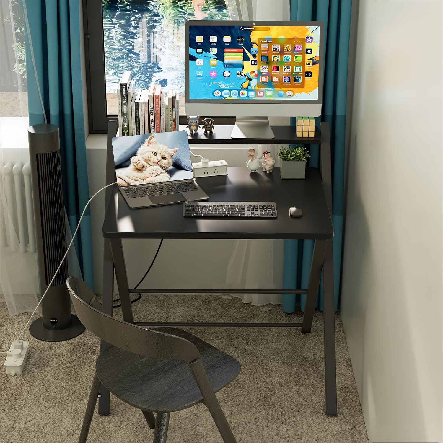 AUCT 22876 - $100 GreenForest Folding Desk No Assembly, Sturdy Computer Desk for Small Spaces - Image 2