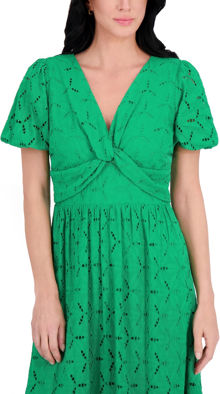 AUCT 24986 - $99 Kensie Women's Puff Sleeve V-Neck Tiered Maxi Dress - Image 2