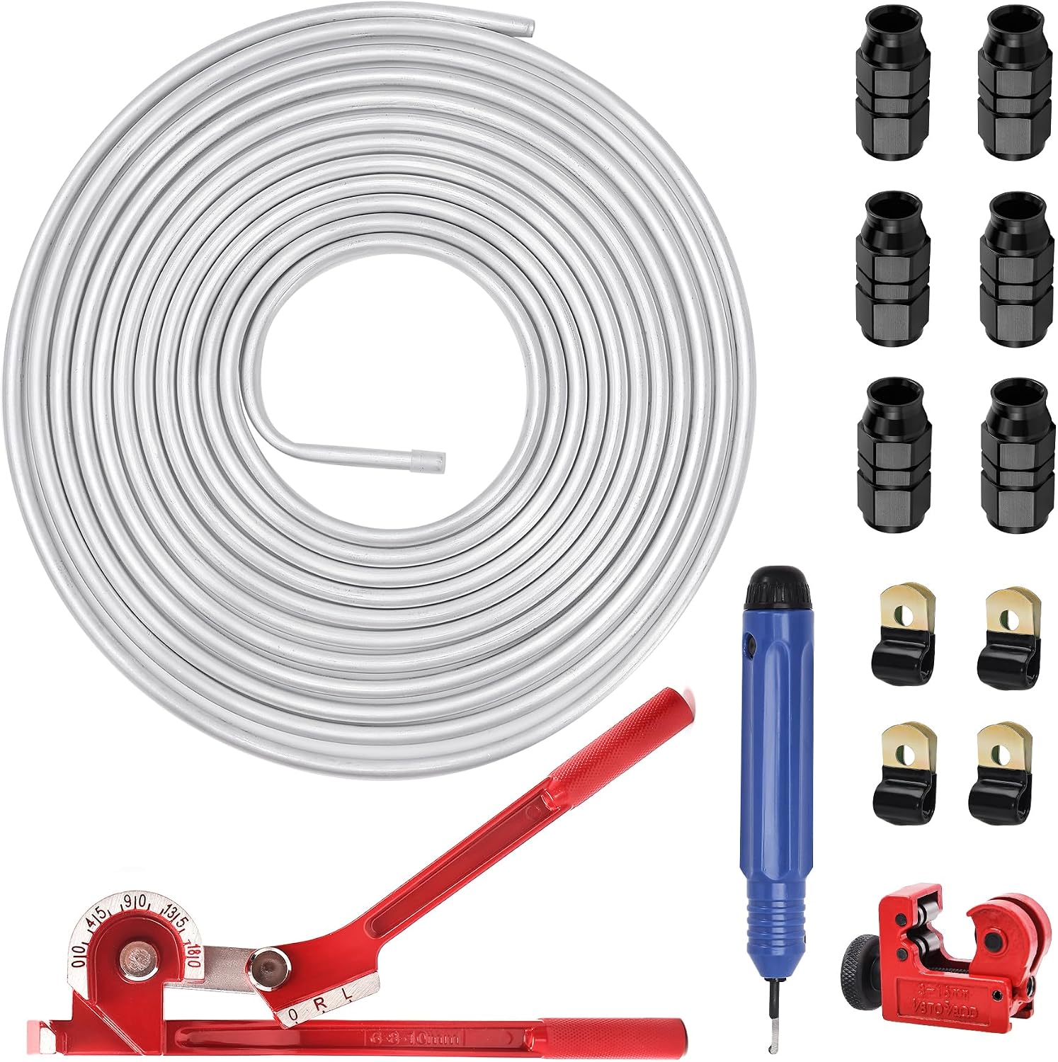 AUCT 24864 - $70 EVIL ENERGY 3/8" OD Aluminum Fuel Line Kit 1060 Grade Aluminum Tubing 25FT